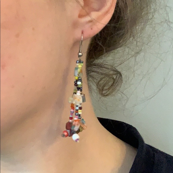 🌈multi-colored dangle earrings - Picture 2 of 2